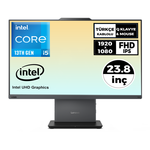 ThinkCentre Neo 50A G5 i5-13420H 16GB 1TB SSD 23.8" FHD Freedos All In One Pc 12SD001ATR 002