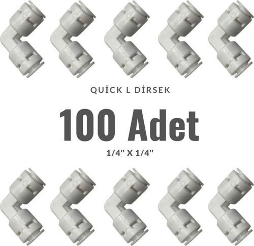 Tüm Su Arıtma Cihazları Ile Uyumlu Quick L Dirsek (1/4''X1/4'') 100 Adet