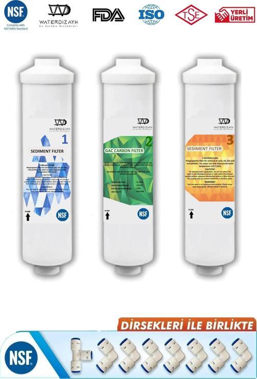Waterdizayn Kapalı Kasa Su Arıtma Cihazları Için 3'Lü Inline Filtre Seti