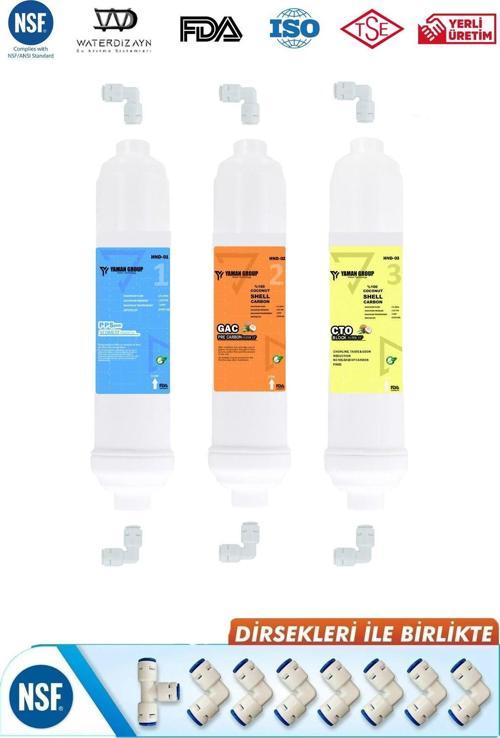 Kapalı Kasa Su Arıtma Cihazları Için 3'Lü Inline Filtre Seti