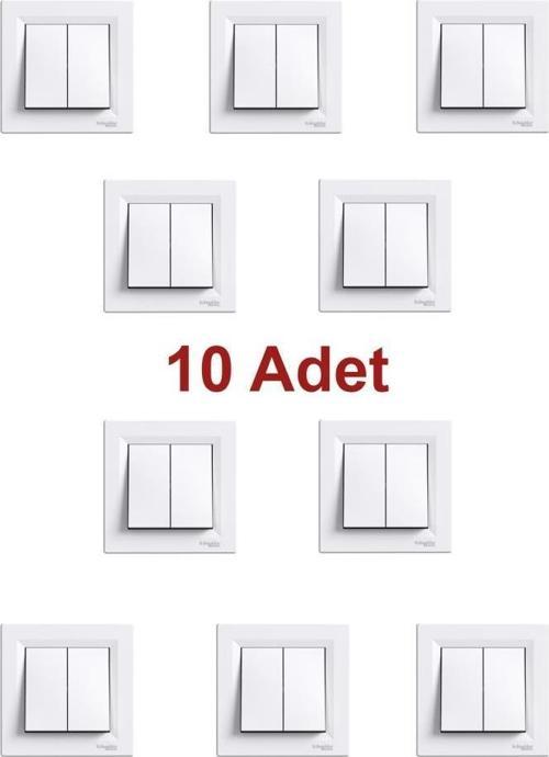 Asfora Beyaz Komütatör Çerçeveli - 10 Adet