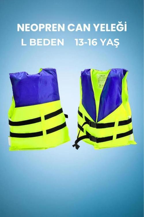 L Beden 13-16 Yaş, Mavi Sarı Renk, Çocuklar İçin Yüzdürme Can Yeleği, Yüzmeyi Öğreten Can Yeleği