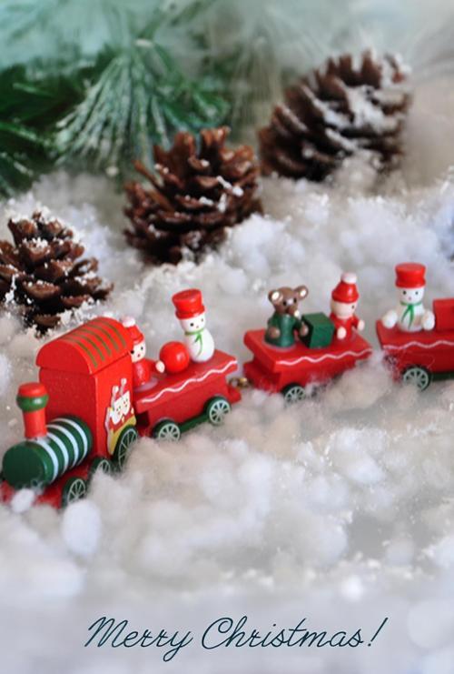 Ahşap Noel Treni - DEkoratif ve Hediyelik  20 cm