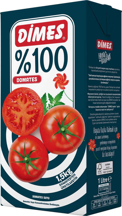 %100 Domates Suyu 1 Lt