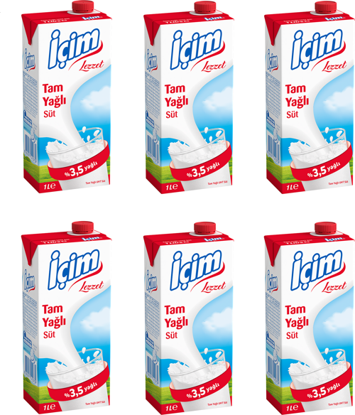 Sade Tam Yağlı Süt 1 Lt X 6 Adet