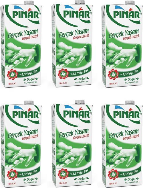 %3,3 Yağlı Süt 1 Lt X 6 Adet