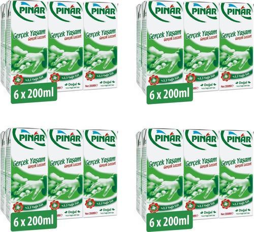 %3,3 Yağlı Süt 200 Ml X 24 Adet