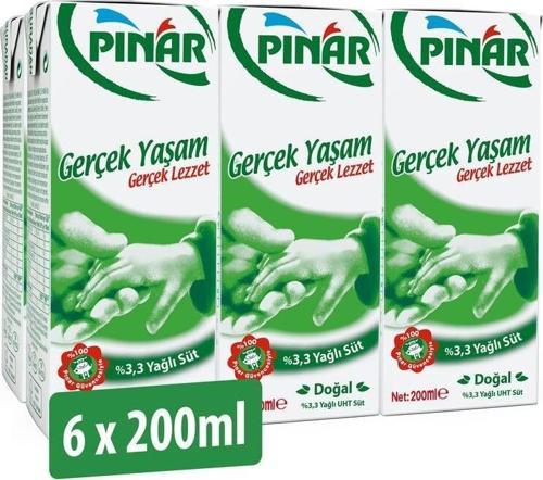 %3,3 Yağlı Süt 200 Ml X 6 Adet