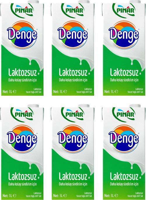 Denge Laktozsuz Süt 1 Lt X 6 Adet