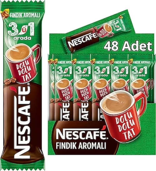 3Ü1 Arada Fındık Aromalı Kahve 17 Gr X 48 Adet
