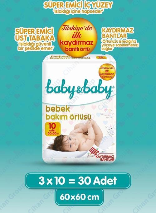 Bebek Bakım Örtüsü Alt Açma Bezi 3X10 Adet