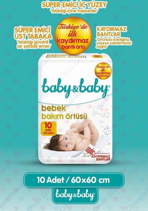 Bebek Bakım Örtüsü 60X60Cm Alt Açma Bezi 10 Adet