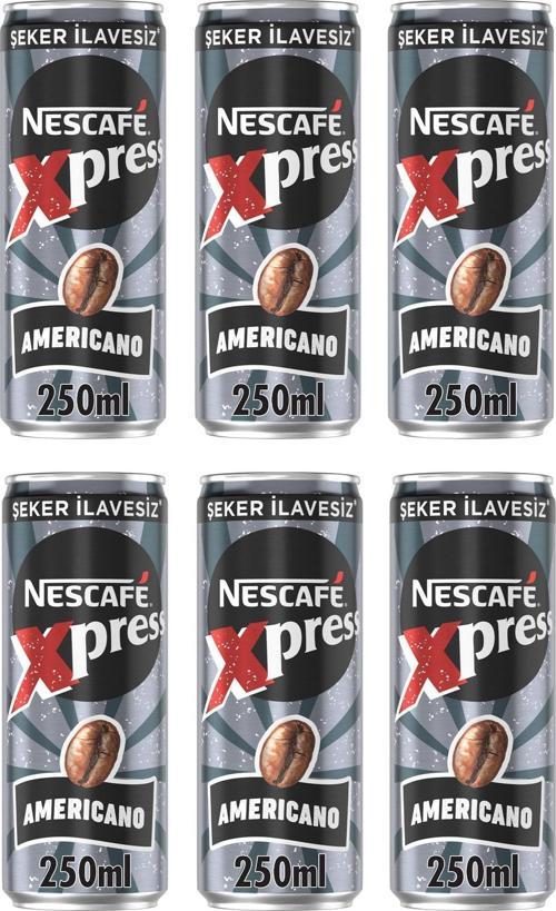 Xpress Americano Şekersiz Soğuk Kahve 250 Ml X 6 Adet