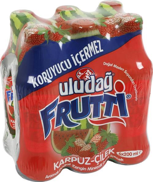Frutti Karpuz Çilek Aromalı Maden Suyu 200 Ml X 6 Adet