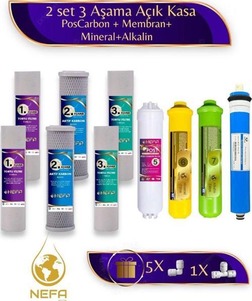 Tüm Açık Kasa Su Arıtma Ve İhlas Cebilion - Compact Uyumlu - 1.5 Yıllık 7+3 Aşamalı Filtre Seti