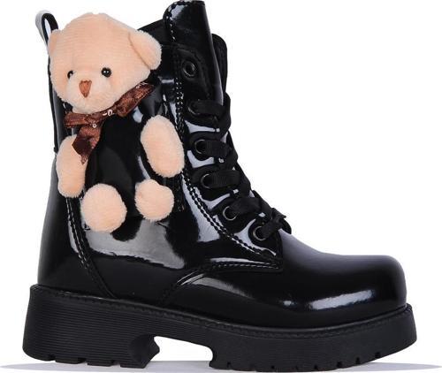 2150 Siyah Rugan Ayıcıklı Kız Çocuk Kürklü Bot