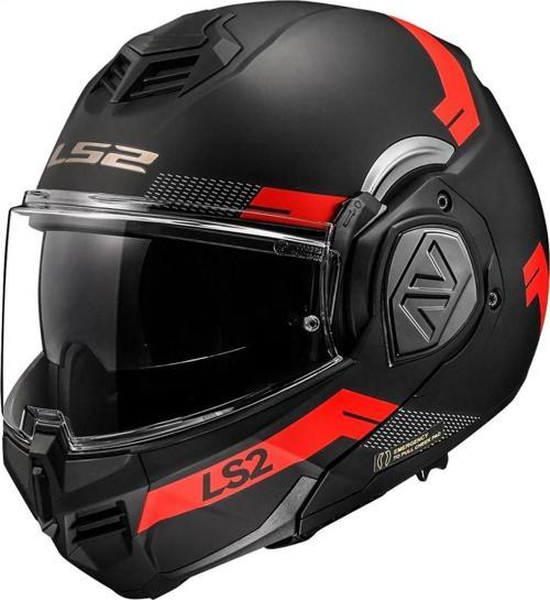 Advant Bend Çene Açılır Kask Mat Siyah-kırmızı 2X-LARGE