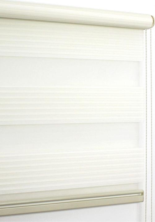 Ekru (Açık Krem) Geniş Pilise Pliseli Zebra Stor Perde 220x200 cm