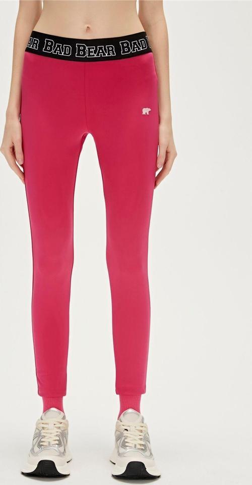 Supple Fuşya Pembe Logo Baskılı Uzun Kadın Tayt