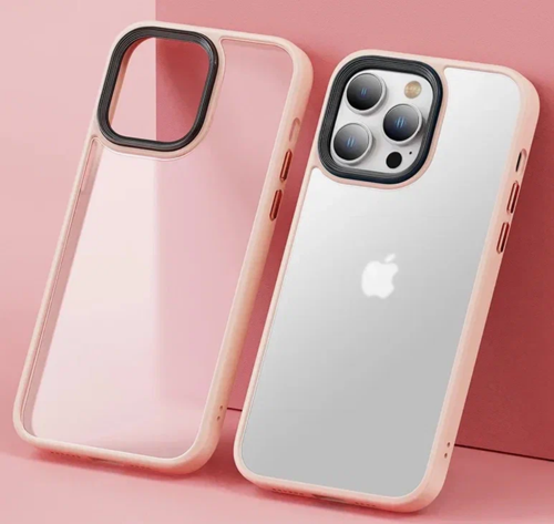 İPHONE 11 PRO YANLARI RENKLİ SİLİKON PARLAK ARKA YÜZEYLİ TİGER HİBRİT KAPAK KREM