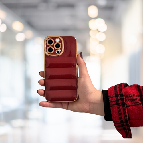 İPHONE 12 PRO MAX RENKLİ SİLİKON PILLOW CASE BORDO