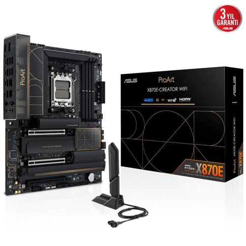 PROART X870E-CREATOR WIFI, 4xDDR5, 4xM.2, HDMI, DP, Type-C, PCIe 5.0, Wi-Fi 7, Bluetooth v5.4, AMD Ryzen 9000-8000