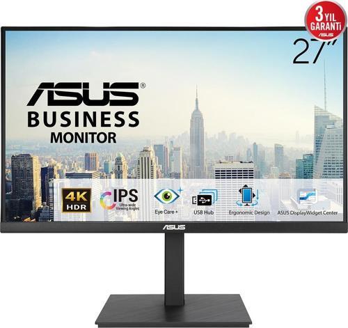 VA27UQSB Business 27" LED IPS 5ms 60Hz 3840x2160 UHD 4K 2x HDMI DP 4x USB Multimedya (Vesa) HDR-10 Pivot Siyah Moni