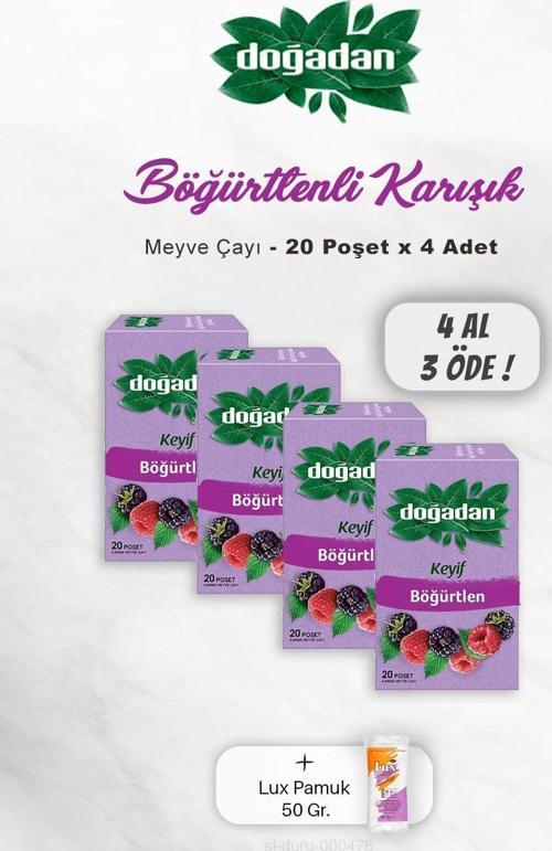 4 AL 3 ÖDE Doğadan Böğürtlenli Karışık Meyve Çayı, Pamuk