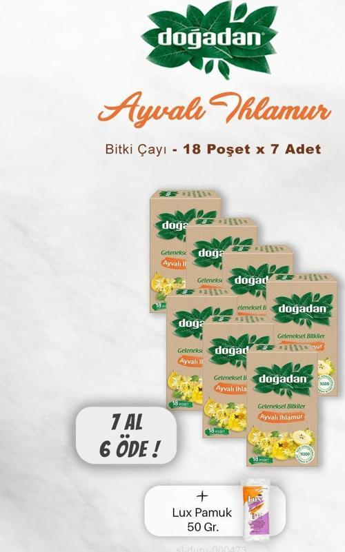 7 AL 6 ÖDE Doğadan Ayvalı Ihlamur Çay 18'li, Pamuk
