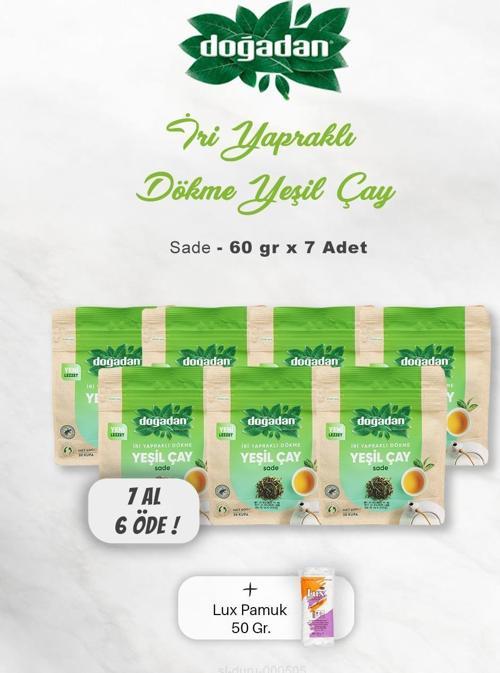 7 AL 6 ÖDE Doğadan Dökme Yeşil Çay Sade 60 gr, Pamuk