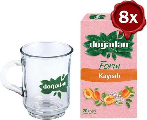 Form Çay Kayısılı 20'li x 8 + Doğadan Cam Bardak