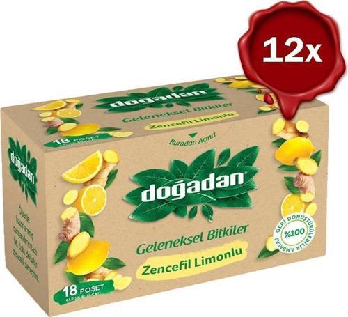 Zencefil Limonlu Bitki Çayı 18'li x 12 Adet