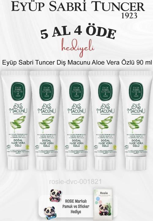  Eyüp Sabri Tuncer Diş Macunu Aloe Vera Özlü 90 ml 5 Al 4 Öde ve Rosie Pamuk