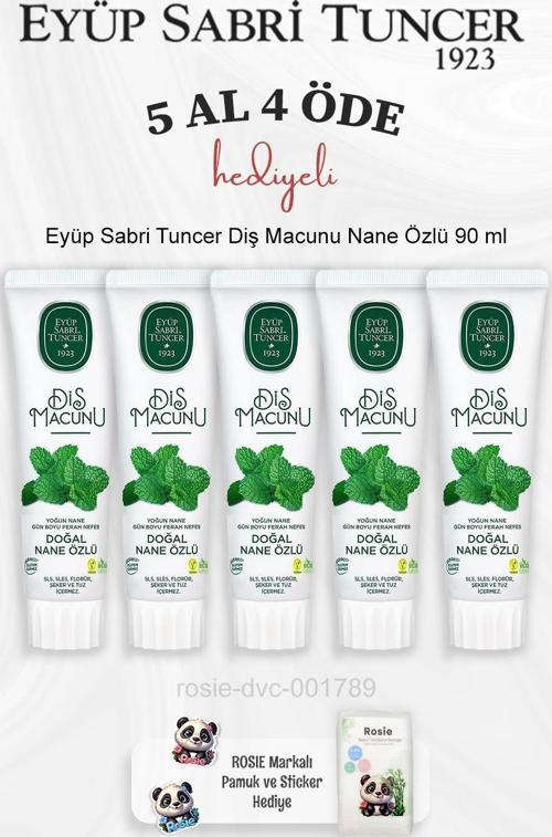 Eyüp Sabri Tuncer Diş Macunu Nane Özlü 90 ml 5 Al 4 Öde ve Rosie Pamuk