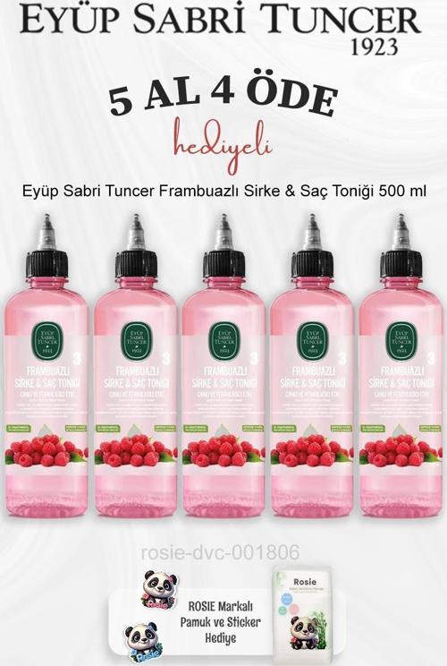  Eyüp Sabri Tuncer Frambuazlı Sirke & Saç Toniği 500 ml 5 Al 4 Öde ve Rosie Pamuk