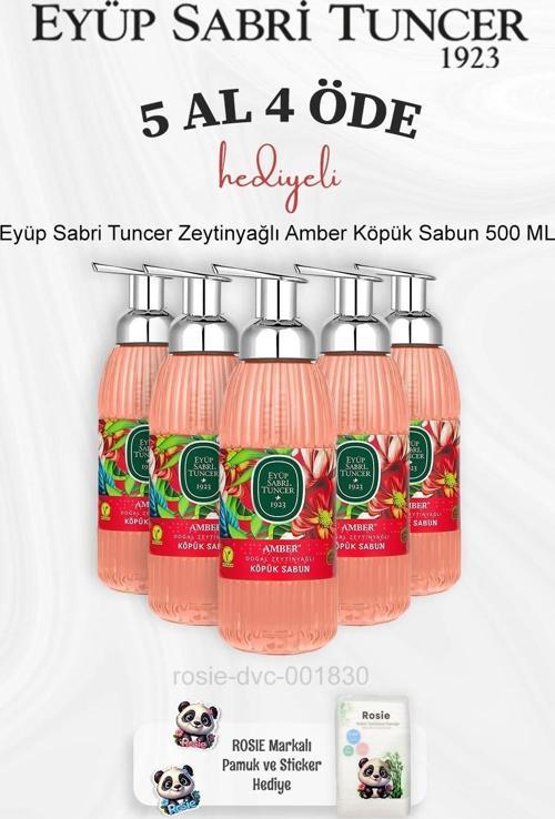  Eyüp Sabri Tuncer Zeytinyağlı Amber Köpük Sabun 500 ML 5 Al 4 Öde ve Rosie Pamuk
