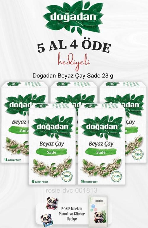 Beyaz Çay Sade 28 g 5 Al 4 Öde ve Rosie Pamuk