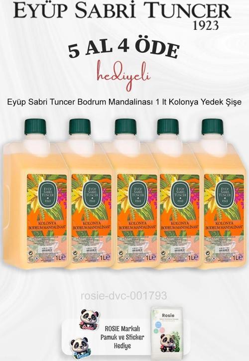 Bodrum Mandalinası 1 lt Kolonya Yedek Şişe 5 Al 4 Öde ve Rosie Pamuk