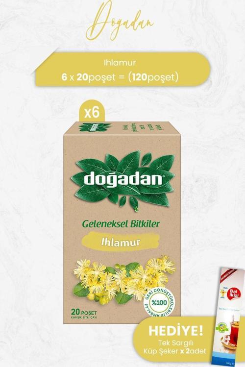 Ihlamur Çayı 20'li x 6 Adet ve Tek Sargılı Küp Şeker x 2 Adet