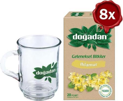 Ihlamur Çayı 20'li x 8 + Doğadan Cam Bardak