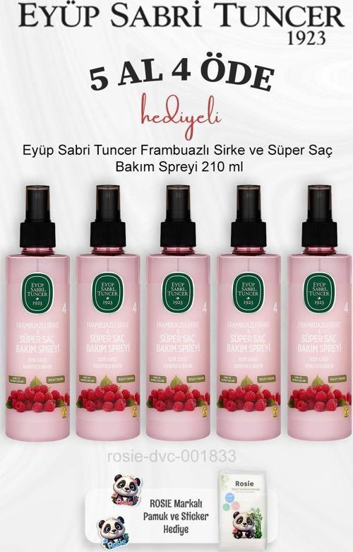 Frambuazlı Sirke ve Süper Saç Bakım Spreyi 210 ml 5 Al 4 Öde ve Rosie Pamuk