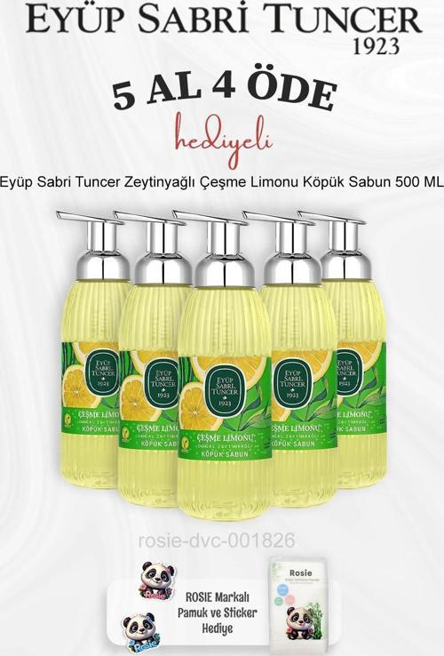 Zeytinyağlı Çeşme Limonu Köpük Sabun 500 ML 5 Al 4 Öde ve Rosie Pamuk