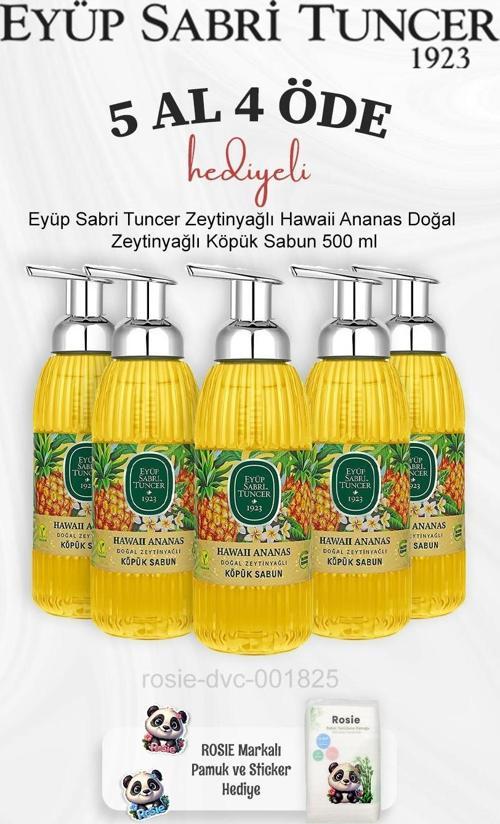 Zeytinyağlı Hawaii Ananas Doğal Zeytinyağlı Köpük Sabun 500 ml 5 Al 4 Öde ve Rosie Pamuk