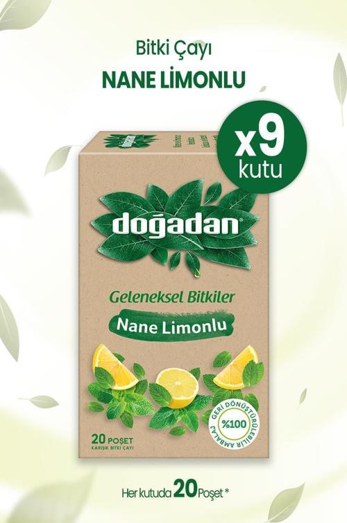 Nane Limonlu Bitki Çayı 20'li x 9 Adet