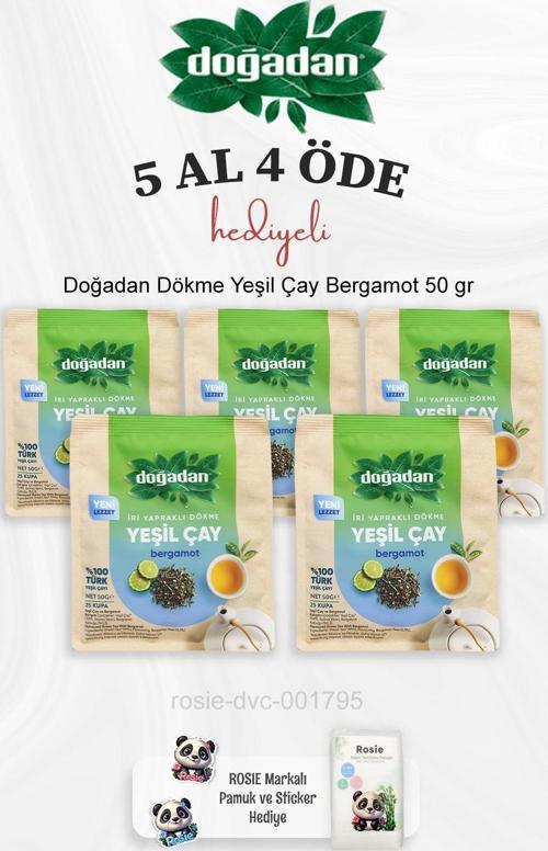 Dökme Yeşil Çay Bergamot 50 gr 5 Al 4 Öde ve Rosie Pamuk