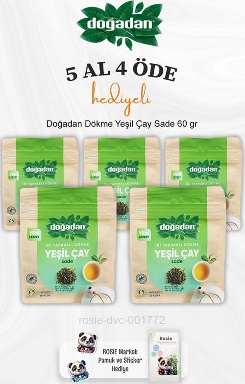 Dökme Yeşil Çay Sade 60 gr 5 Al 4 Öde ve Rosie Pamuk