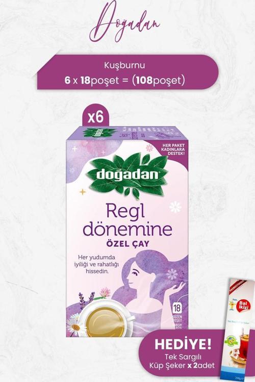 Regl Dönemine Özel Bitki Çayı x 6 Adet ve Tek Sargılı Küp Şeker x 2 Adet