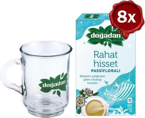 Rahat Hisset Passifloralı 18'li x 8 + Doğadan Cam Bardak