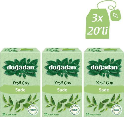 Yeşil Çay Sade 20'li x 3 Adet