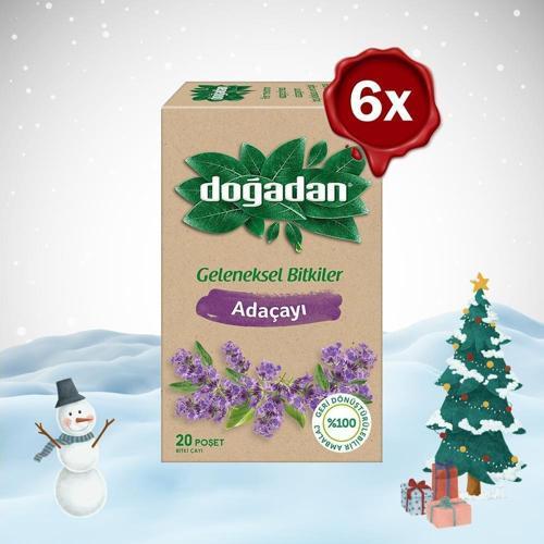 Yılbaşı Paketi Adaçayı Bitki Çayı 20 li x 6
